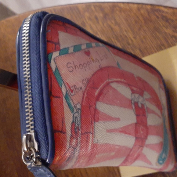 BRIGHTON LEATHER VIP WALLET HANDPAINTED EUC - Picture 4 of 15
